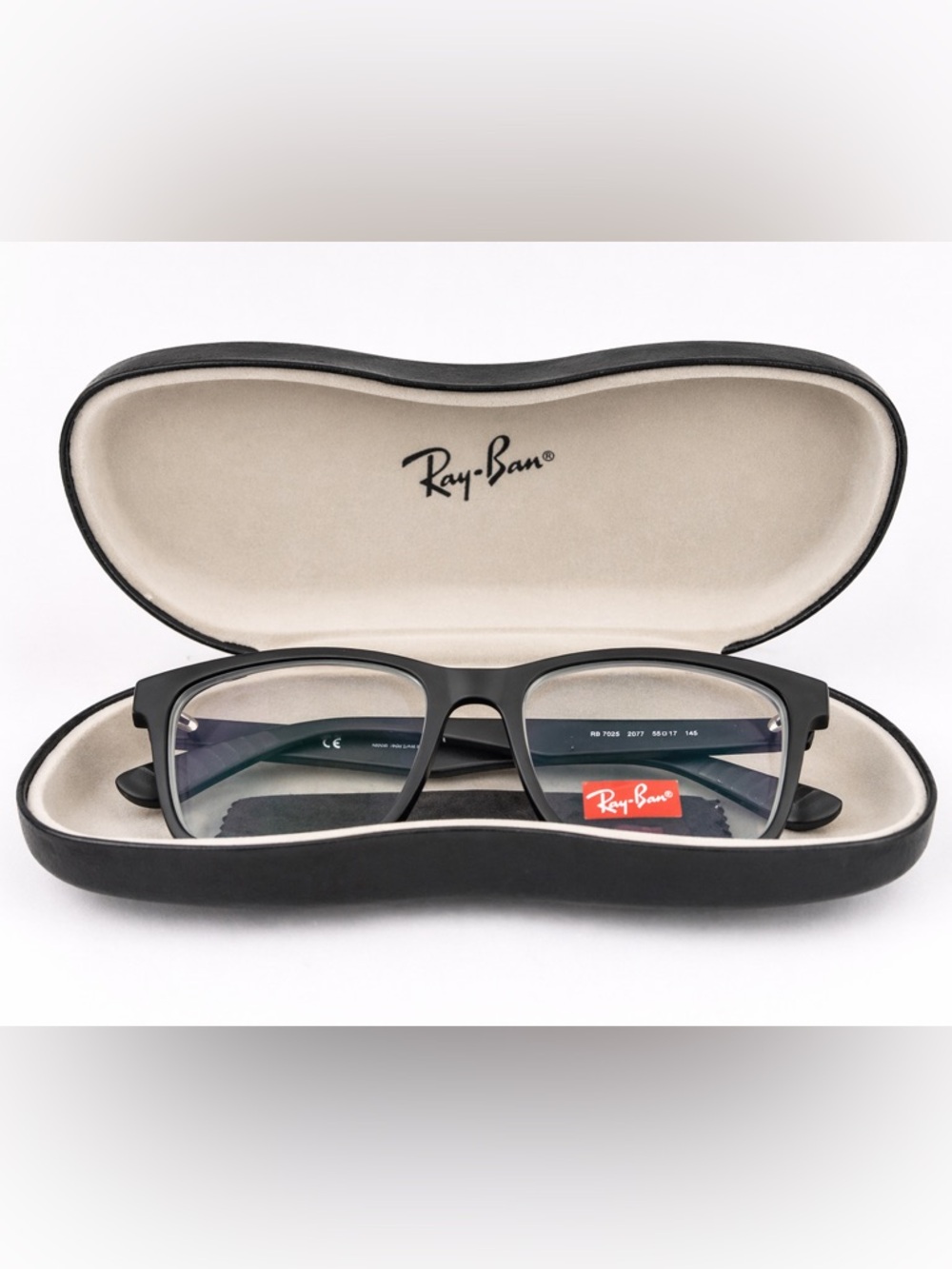 Ray-Ban RX7025 2077 Matte Black Eyeglasses w/ Case – Blue Light Lenses